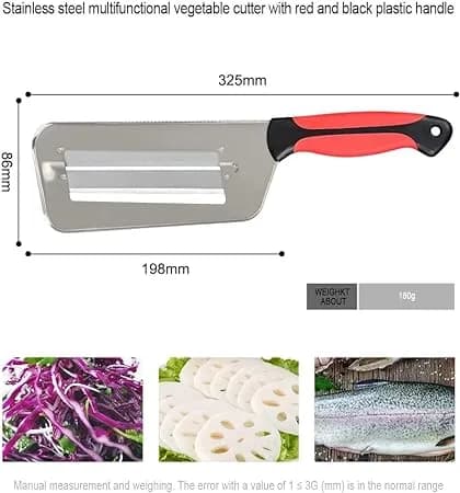 Double Blade Cabbage Chopper Knife – dimension diagram of the blade and handle