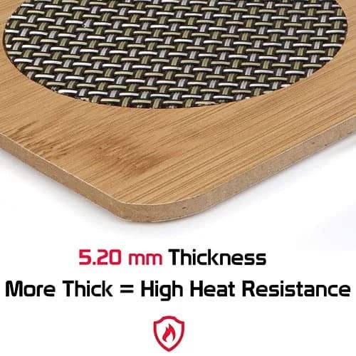 Square Bamboo Hot Pot Holder (Pack of 4) – close-up of the woven centre and the 5 mm edge